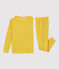 Pijama liso de niña/niño algodón y lyocell amarillo OCRE